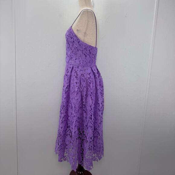 Donna Morgan Lavender Lace Dress Straps Lavender US 8 Romantic Babydoll Brunch - Picture 3 of 11
